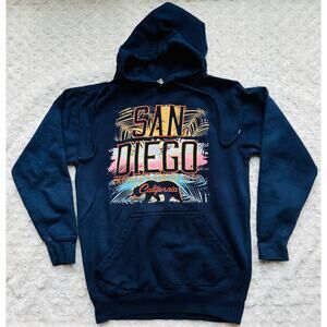 San Diego California America's Finest City Navy Cotton Hoodie Sweatshirt Small